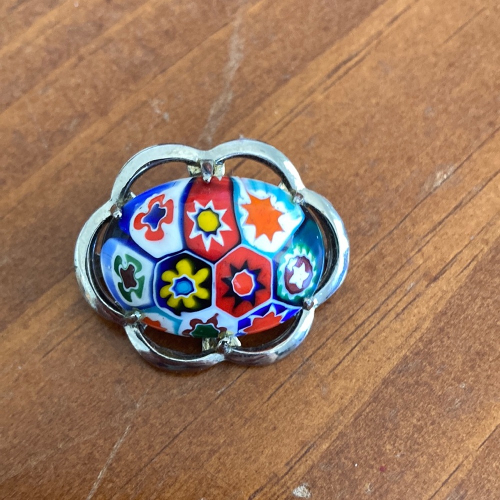 Colorful Floral Vintage Brooch